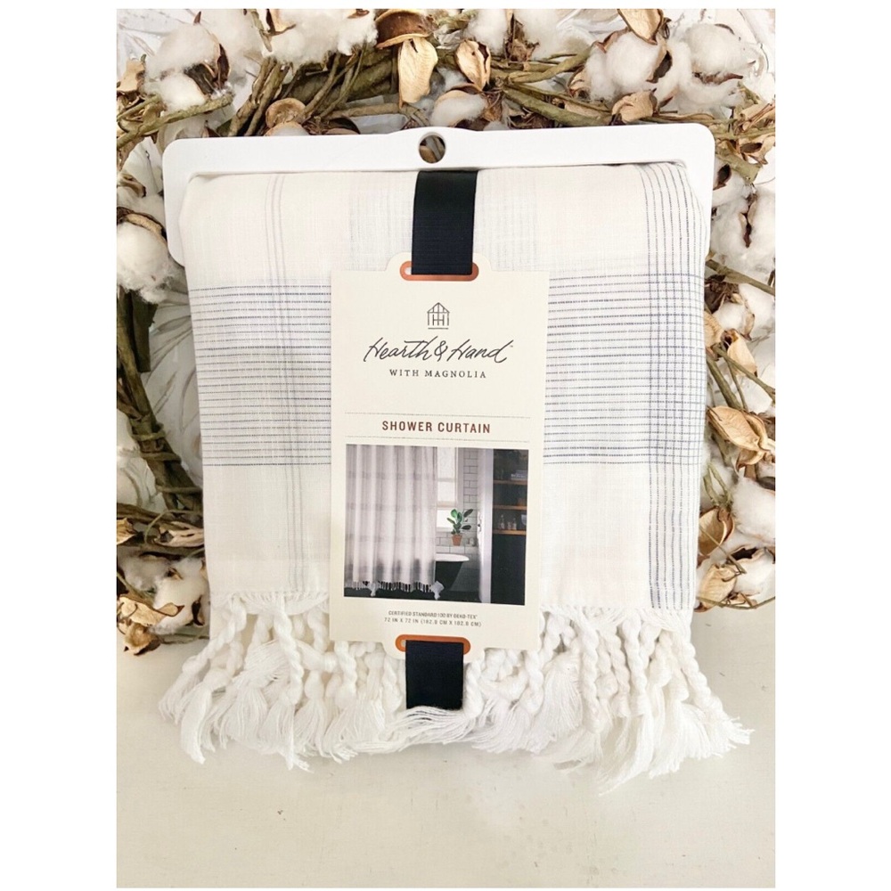 Hearth & Hand by Magnolia Shower Curtain & rings